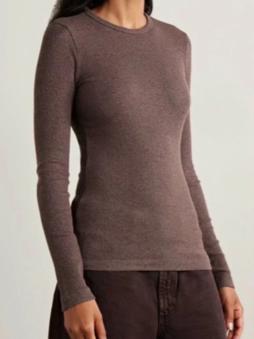 AGOLDE Delphi Slim Long Sleeve Ribbed Tee Size XS Stretch Pullover Soft